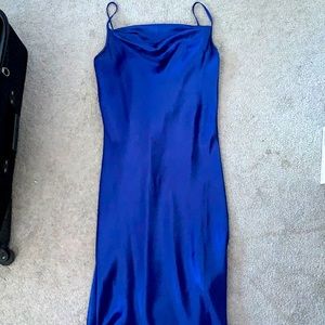 Bebe midi royal blue dress